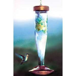 Schrodt Tropicana Hummingbird Lantern, Clear Glass Feeder w/ Tropical 