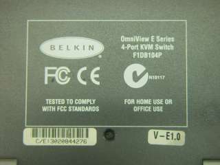 Belkin OmniView E Series 4 Port KVM Switch F1DB104P  