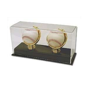  2 Ball Gold Glove Deluxe Baseball Display Case