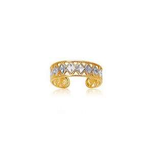  Gold Toe Ring in 14K Two Tone Gold Jewelry