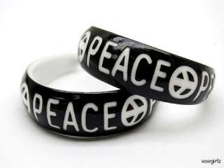 EARRINGS   HOOP   LARGE   PEACE SIGN & WORD  PEACE  2  