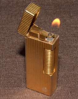 VINTAGE DUNHILL GOLDEN PLATED ROLLAGAS LIGHTER * PERFECT *  
