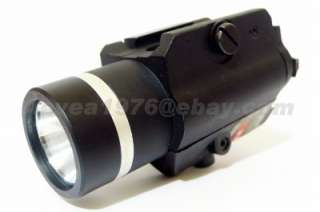 Tactical LED Flashlight & Red Laser Sight Combo w/ Strobe Function 