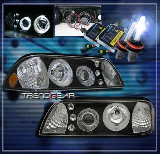 halo led projector headlights with 8000k hid conversion kit black