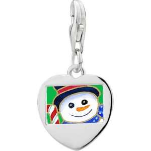 925 Sterling Silver Halloween Candy Cane Snowman Photo Heart Frame 