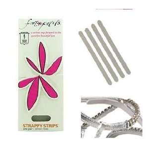 Foot Petals Strappy Strips Shoe Cushions, Silver Rose