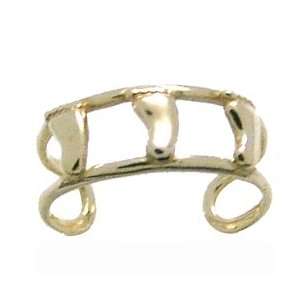  Pitter Patter Baby Feet 14K Yellow Gold Toe Ring Jewelry