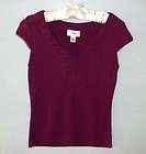 ANN TAYLOR LOFT PURPLE EMPIRE WAIST KNIT TOP *SZ S*