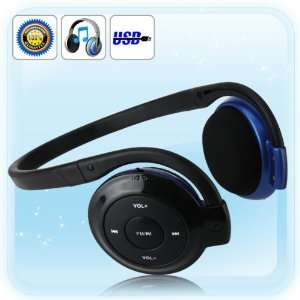   Headphones Earphone with TF Card  Player FM Radio Blue Cell Phones