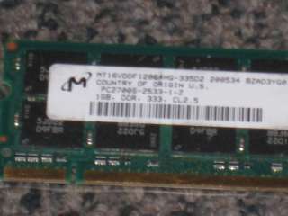 1GB DDR PC 2700 333 SODIMM 16CHIP 64X8 LOW DENSITY CHIPS 200PIN  