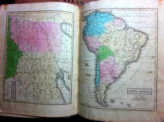 1831 J OLNEY ATLAS,MAPS,NORTH SOUTH AMERICA,WORLD,EUROPE,ASIA,AFRICA 