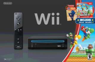 Black wii console w/new super mario bros. Wii & music cd