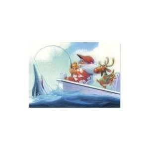  Santa Fishing Mele Boxed Christmas Cards