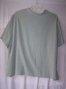 Jeno Neuman Womans Size 3X Sage Green Textured Crinkle Blouse Shirt 