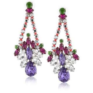 LK Designs Summer Breeze Multi Color Crystal Flower Earrings 
