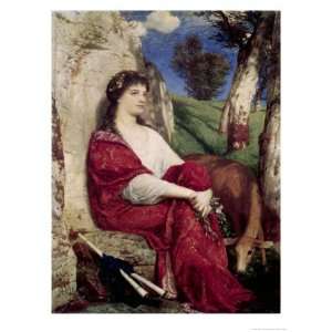 Muse of Music and Lyric Poetry Giclee Poster Print by Arnold Bocklin 