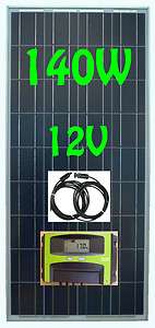   Panel + 30A LCD charge controller with LCD + 15ft MC4/stripped cable