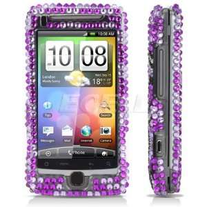   PURPLE HEARTS CRYSTAL BLING CASE COVER FOR HTC DESIRE Z Electronics