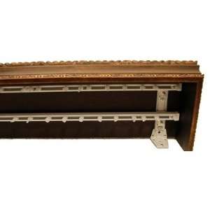 Halsted Custom Moulding Double Curtain Rod Cornice in Walnut Size 68