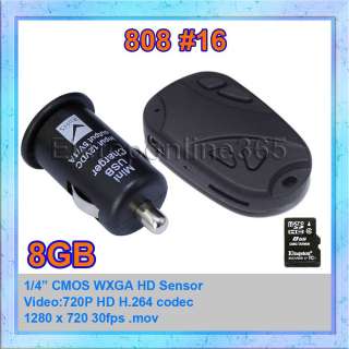 Mini DV DVR HD 8GB 808 #16 Car key Camera Driving Recorder 720P H.264 