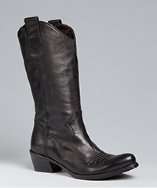 Alberto Fermani black leather stitched boots style# 312872901