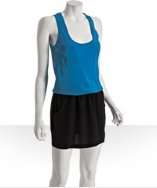 style #307771801 aqua and black silk pocket tank dress