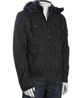 Buffalo Jeans dark and lustrous quilted hooded down jacket