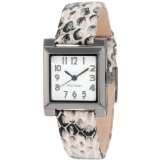 Nine West NW/1213GNIV Square Gun Metal Easy to Read Dial Ivory Snake 