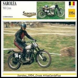 Motorcycle Pic Card 1954 Sarolea 500 Cross motocross mx  