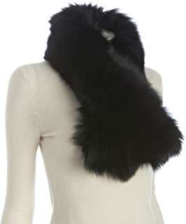 KYI KYI navy fox fur lace lined scarf   