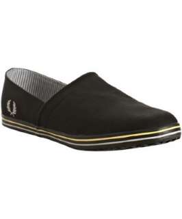 Fred Perry black canvas Kinston Stampdown slip on sneakers   