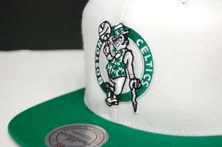 Boston Celtics Snapback Hat Cap M&N 2 Tone white  