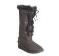 Koolaburra grey suede Lexie lace up short wedge boots   up 