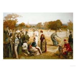  Victorian Tennis Match Giclee Poster Print, 18x24