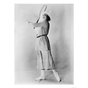  Woman Swinging Tennis Raquet Premium Poster Print, 12x16 