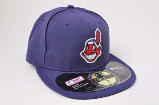 MENS NEW ERA 59FIFTY CLEVELAND INDIANS NAVY BLUE LOGO FITTED HAT CAP 