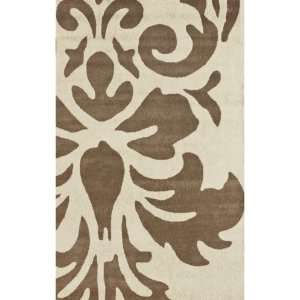  Hand Tufted Wool Area Rug Modern Ivory 8x10 Blossoms 