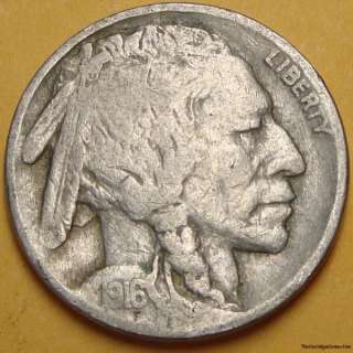 1916 Buffalo Nickel Fine F Horn Coin #B3812 W@W   