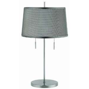   LS 3924PS Moderna Table Lamp, Polished Steel with Wire Gauze Shade
