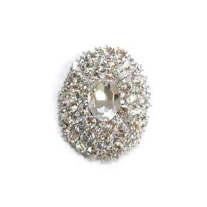  Large Rhinestone Oval Brooch By Shine Trim Arts, Crafts 