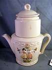 porcelier dutch boy girl coffee pot teapot w lid+ drip