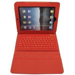  Red Bluetooth Keyboard Leather Housing Case Protect Cover 