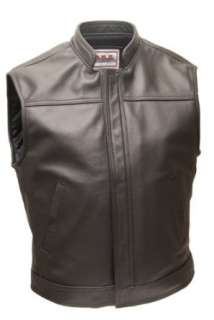   Network Enterprises Choice Leather Biker Vest w/1 Collar Clothing