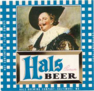 Hals Vintage Beer Crate Label Baltimore, MD  