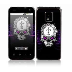 LG Optimus One Decal Skin Sticker   Goth Bling Skull