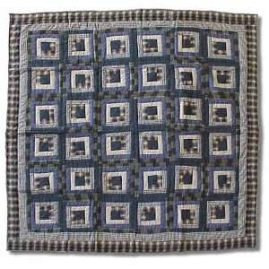  Blue Log Cabin Throw Blanket