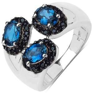  2.30 ct. t.w. London Blue Topaz and Spinel Ring in 