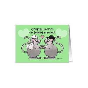 Congratulations Getting Married Whimsical Mice Couple Mouse Heat Love 