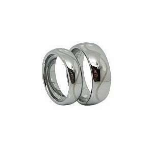  Matching High Polish Dome Laser Engraved Tungsten Carbide Rings 