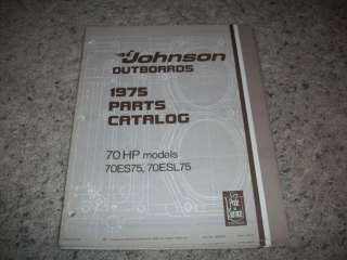 1975 JOHNSON PARTS CATALOG  OUTBOARD O.E. 70 HP  